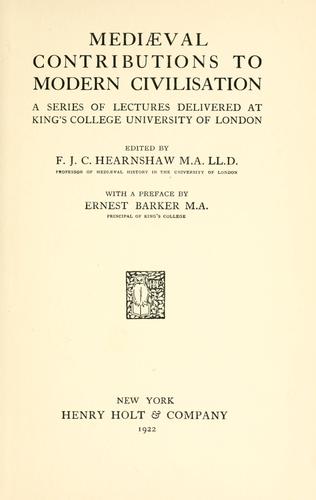 Medieval contributions to modern civilisation