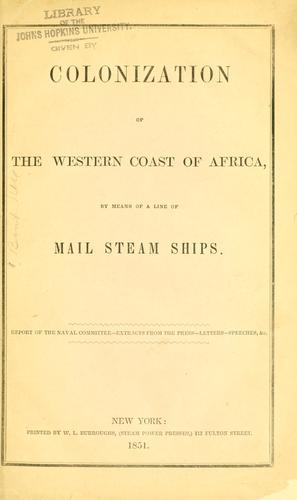 Colonization of the western coast of Africa