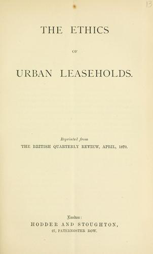 The ethics of urban leaseholds.