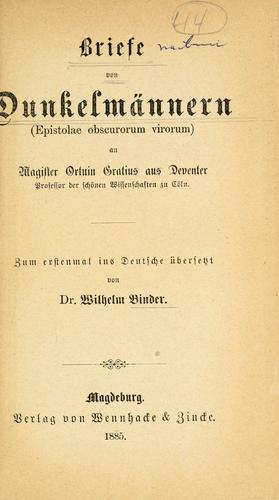 Briefe von Dunklemännern