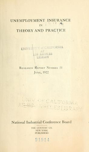 Unemployment insurance in theory and practice...