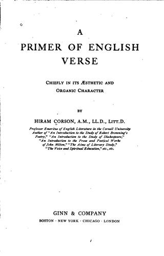A primer of English verse