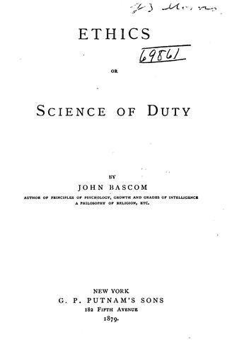 Ethics or science of duty