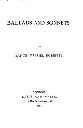 Ballads and sonnets