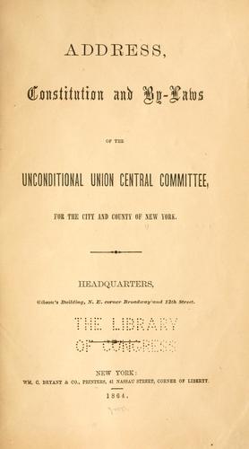 Address, constitution and by-laws ...