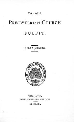 Canada Presbyterian pulpit