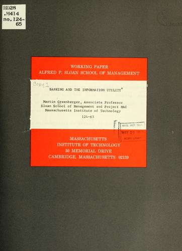 Banking and the information utility.