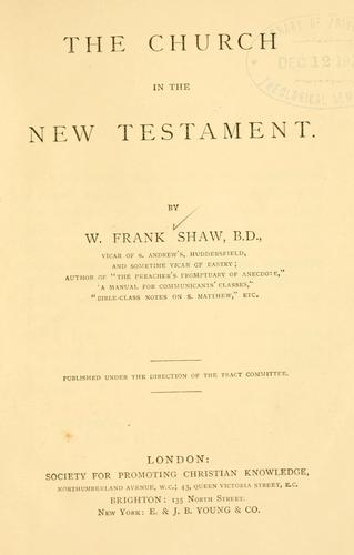 The Church in the New Testament