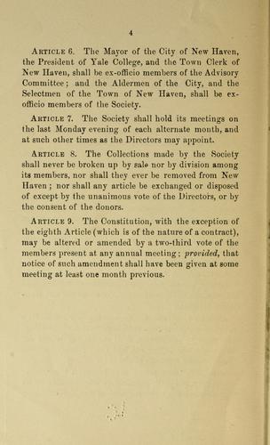 The constitution and by-laws of the New Haven colony historical society.