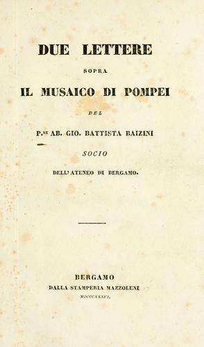 Due lettere sopra il musaico di Pompei