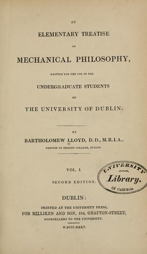 An elementary treatise of mechanical philosophy