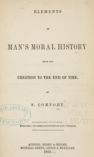 Elements of man's moral history