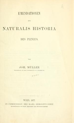 Emendationen zur Naturalis historia des Plinius.