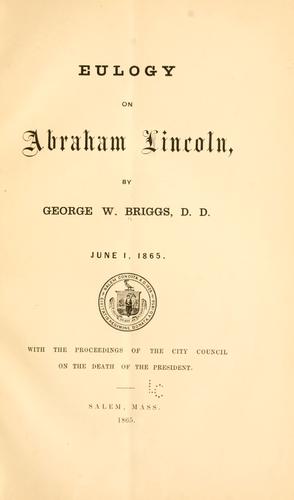 Eulogy on Abraham Lincoln