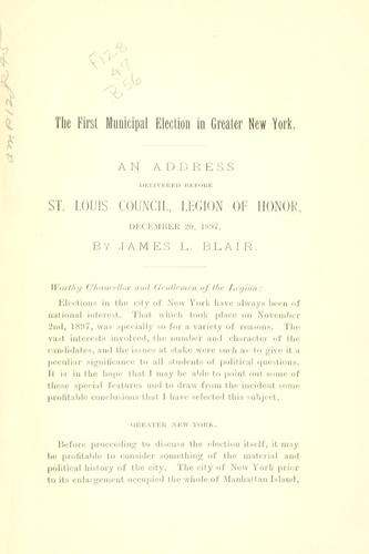 The first municipal election in greater New York.