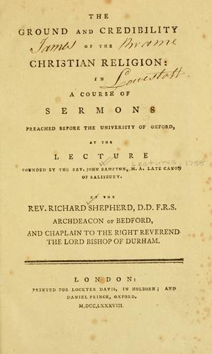 The ground and credibility of the Christian religion