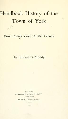 Handbook history of the town of York