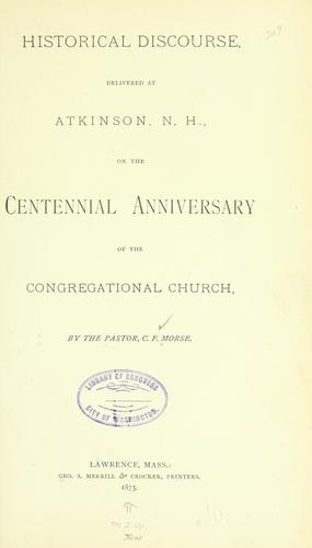 Historical discourse delivered at Atkinson, N.H.