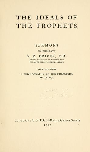 The ideals of the prophets