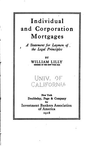 Individual and corporation mortgages