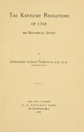 The Kentucky resolutions of 1798