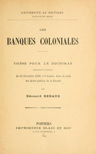 Les banques coloniales.