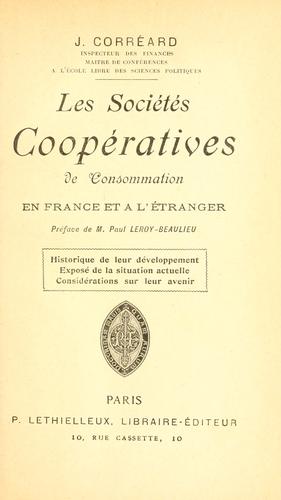 Les sociétés coopératives de consommation en France et à l'étranger