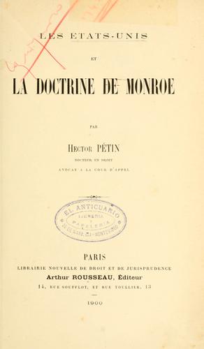 Les États-Unis et la doctrine de Monroe