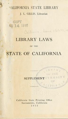 Library laws of the state of California.