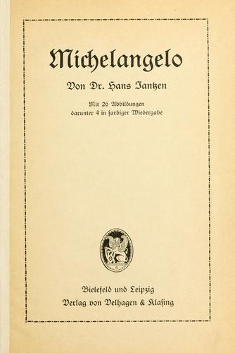 Michelangelo.  Mit 26 Abbildungen, darunter 4 in farbiger Wiedergabe.