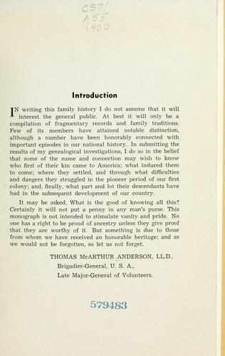 A monograph of the Anderson, Clark, Marshall and McArthur connection.