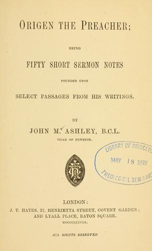 Origen the preacher