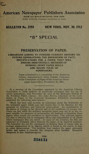 Preservation of paper.