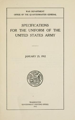 Specifications for the uniform of the United States Army.