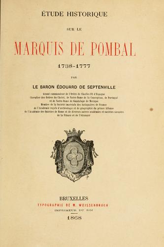 Étude historique sur le Marquis de Pombal