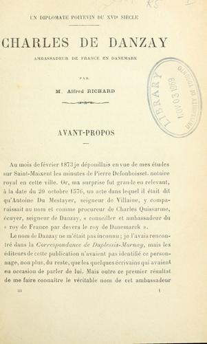 Un diplomate poitevin du 16e siècle