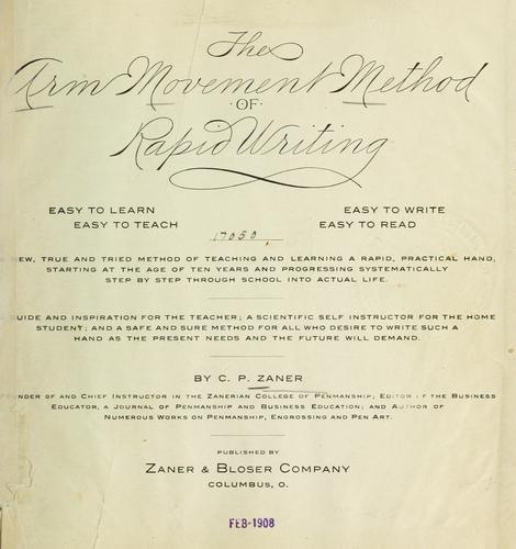 The arm movement method of rapid writing