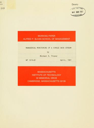 Managerial monitoring of a single data stream