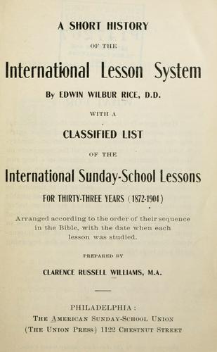 A short history of the International Lesson System