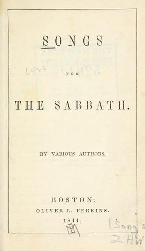 Songs for the Sabbath.