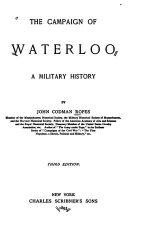 The campaign of Waterloo