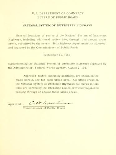 General location of national system of interstate highways