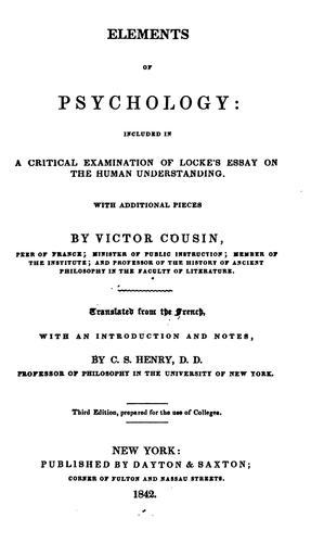 Elements of psychology