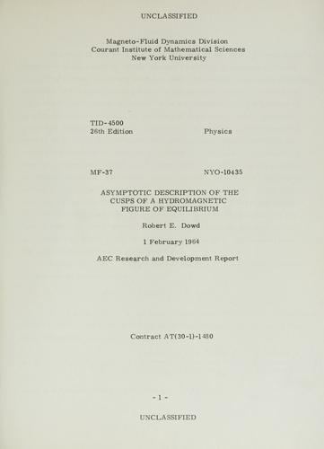 Asymptotic description of the cusps of a hydromagnetic figure of equilibrium.