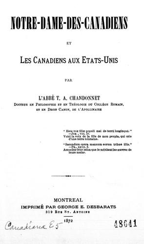 Notre-Dame-des-Canadiens et les Canadiens aux Etats-Unis