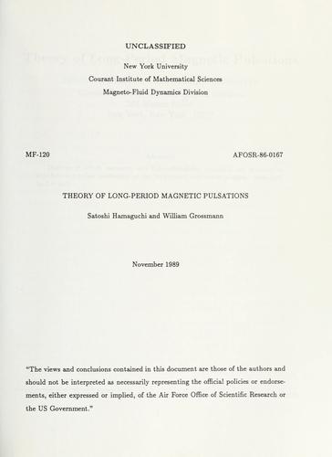 Theory of long-period magnetic pulsations.