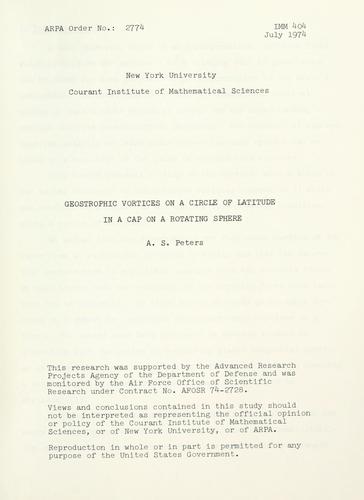 Geostrophic vortices on a sphere.