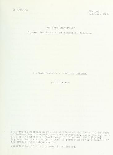 Cnoidal waves in a toroidal channel.