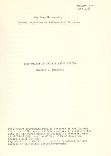 Instability of thick elastic solids.