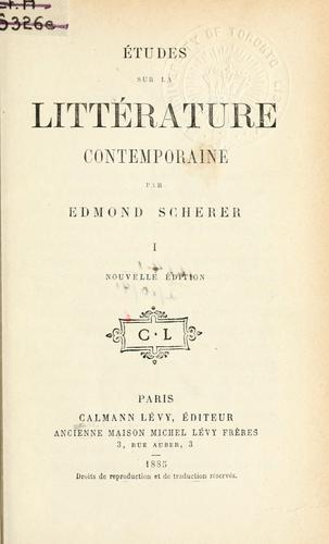 Études sur la littérature contemporaine.